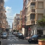 Uitzicht vanuit de voordeur van appartementen Sun & City in Torrevieja - Alicante - Spanje richting het strand van Torrevieja